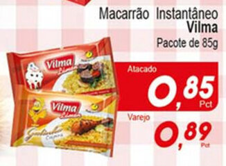 Villefort Atacadista Macarrao Instantaneo Vilma 85g oferta