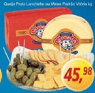 Queijo Prato Lanchinho ou Minas Padrao Vitoria 1kg