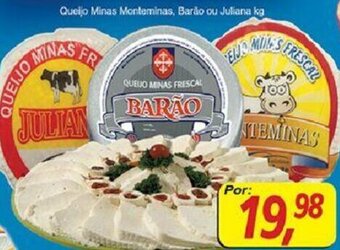 Supermercados Guanabara Queijo Minas Monteminas, Barao ou Juliana 1kg oferta