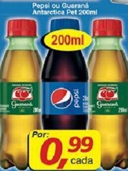 Supermercados Guanabara Pepsi ou Guarana Antarctica pet 200ml oferta