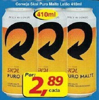 Supermercados Guanabara Cerveja Skol Puro Malte latao 410ml oferta