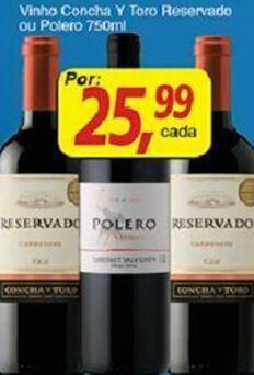 Supermercados Guanabara Vinho Concha y Toro Reservado ou polero 750ml oferta