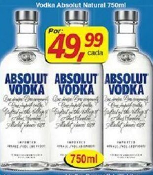 Supermercados Guanabara Vodka Absolut Natural 750ml oferta