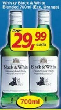 Supermercados Guanabara Whisky Black & White Blended 700ml oferta