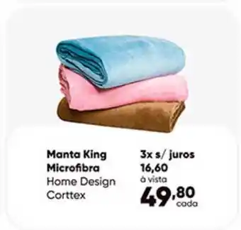 Manta King Microfibra Home Design Corttex