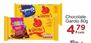 Rossi Supermercado Chocolate Garoto 80g oferta