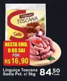 Rossi Supermercado Linguiça Toscana Sadia Pct. c/ 5kg oferta