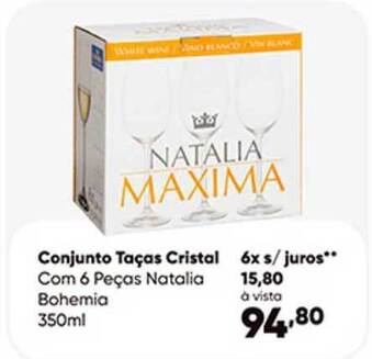 Zaffari Conjunto Taças Cristal Com 6 Peças Natalia Bohemia oferta