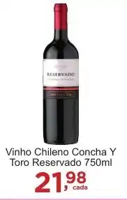 Rossi Supermercado Vinho Chileno Concha Y Toro Reservado 750ml oferta