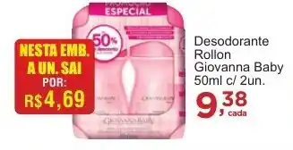 Rossi Supermercado Desodorante Rollon Giovanna Baby 50ml c/ 2un. oferta