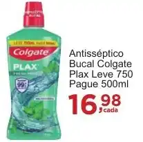 Rossi Supermercado Antisséptico Bucal Colgate Plax Leve 750 Pague 500ml oferta