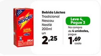 Zaffari Bebida Láctea Tradicional Nescau Nestlé Leve 4 Pague 3 oferta