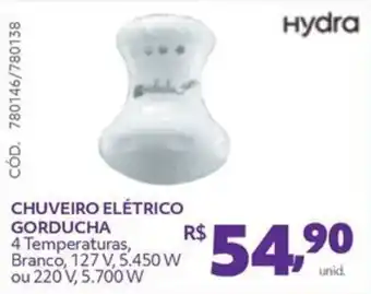 Telhanorte CHUVEIRO ELÉTRICO GORDUCHA 4 Temperaturas, oferta