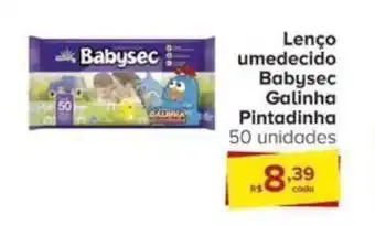 Carrefour Lenço umedecido Babysec Galinha Pintadinha 50 unidades oferta