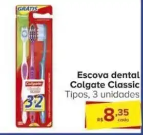 Carrefour Escova dental Colgate Classic Tipos, 3 unidades oferta