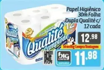 Papel Higiénico 30m Folha dupla Qualite c/ 12 cada