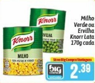 Milho Verde ou Ervilha Knorr 170g cada