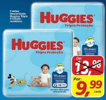 Supermercados Guanabara Fraldas descartaveis Huggies tripla Pretecao Jumbinho oferta