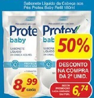Supermercados Guanabara Sabonete Liquido da Cabeca aos Pes Protex Baby Refil 180ml oferta