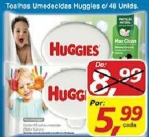 Supermercados Guanabara Toalhas Umedecidas Huggies c/48 unids. oferta