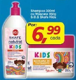 Supermercados Guanabara Shampoo 300ml ou Mascara 350g S.O.S Skafe Kids oferta
