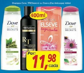Supermercados Guanabara Shampoo Dove, TRESemme ou Elseve 400ml oferta