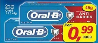 Supermercados Guanabara Creme Dental Oral B 1.2.3 45g oferta