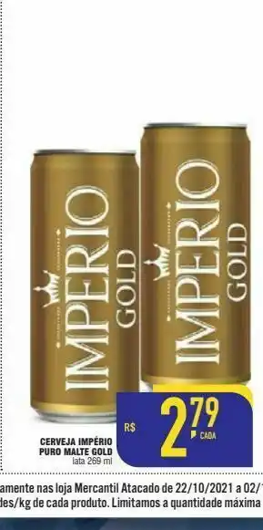 Mercantil Rodrigues Cerveja imperio lata 269 ml oferta