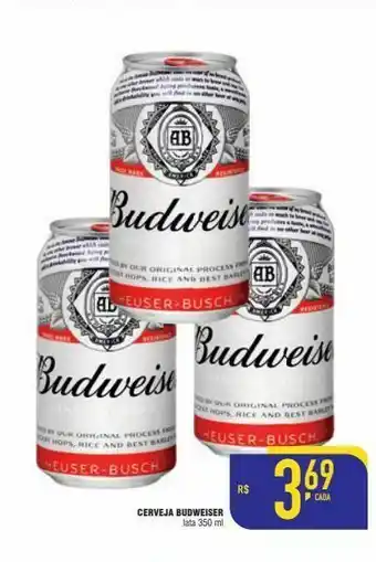 Mercantil Rodrigues Cerveja budweiser lata 350 ml oferta