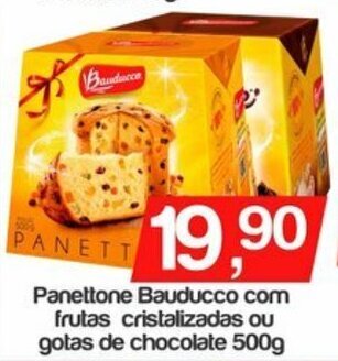 Supermercados Gricki Panettone Bauducco com frutas cristalizadas ou gotas de chocolate 500g oferta