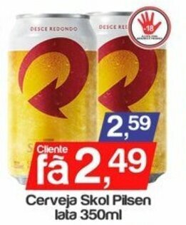 Supermercados Gricki Cerveja Skol Pilsen lata 350ml oferta