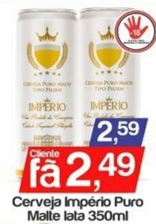 Supermercados Gricki Cerveja Imperio Puro Malte lata 350ml oferta