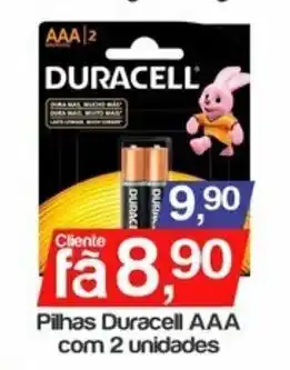 Pilhas Duracell AAA com 2 unidades
