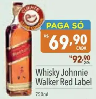 Supermercados Condor Whisky Johnnie Walker Red Label 750ml oferta