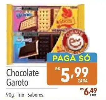 Supermercados Condor Chocolate Garoto 90g - Trio - Sabores oferta