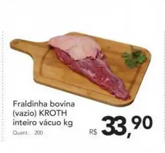 Supermercados Koch Fraldinha Bovina (vazio) Kroth Inteiro Vácuo 1kg oferta