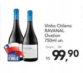 Supermercados Koch Vinho Chileno Ravanal Ovation 750ml oferta