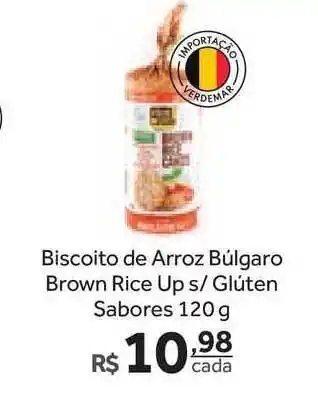 Verdemar Supermercado Biscoito De Arroz Búlgaro Brown Rice Up S Glúten Sabores 120g oferta