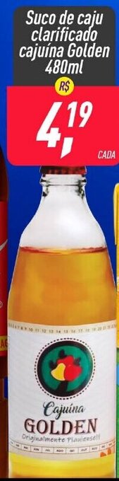 Frangolândia Suco de Caju clarificado Cajuina Golden 480ml oferta