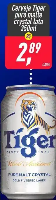 Frangolândia Cerveja Tiger Puro Malte Crystal lata 350ml oferta