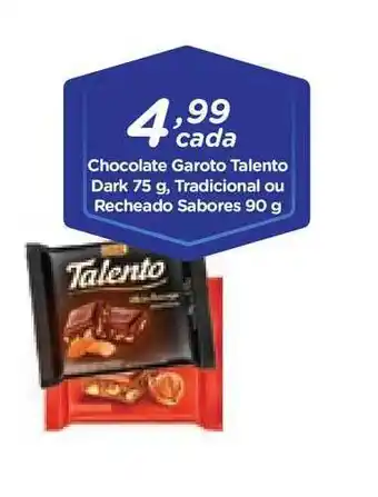 Verdemar Supermercado Chocolate Garoto Talento Dark Tradicional Ou Recheado Sabores 90g oferta