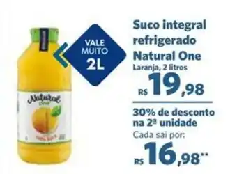 Sam's Club Suco integral refrigerado Natural One Laranja, 2 litros oferta