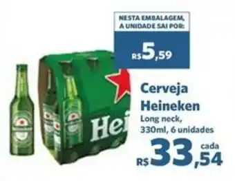 Sam's Club Cerveja Heineken Long neck, 330ml, 6 unidades oferta