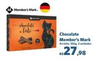 Sam's Club Chocolate Member's Mark Ao leite, 100g. 2 unidades oferta