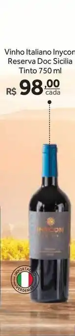 Verdemar Supermercado Vinho Italiano Inycon Reserva Doc Sicilia Tinto 750ml oferta
