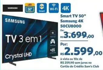 Sam's Club Smart TV 50" Samsung 4K 50CU8000 oferta