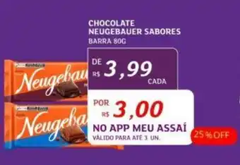 Assaí Atacadista CHOCOLATE NEUGEBAUER SABORES BARRA 80G oferta