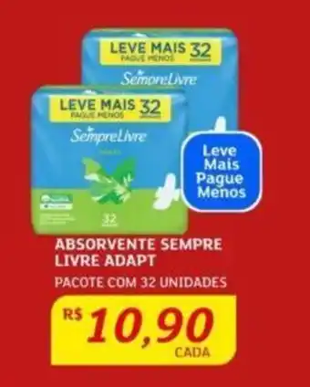 Assaí Atacadista ABSORVENTE SEMPRE LIVRE ADAPT PACOTE COM 32 UNIDADES oferta