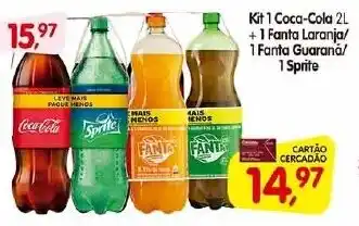 Cercadão Kit 1 Coca-Cola 2L +1 Fanta Laranja/ 1 Fanta Guarana/ 1 Sprite oferta