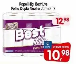 Cercadão Papel Hig. Best Lite Folha Dupla Neutro 20m c/12 oferta